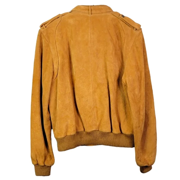 Berman's Vintage Suede Feel Leather Racer Biker Bomber Style Jacket Men’s 42 - Picture 8 of 15